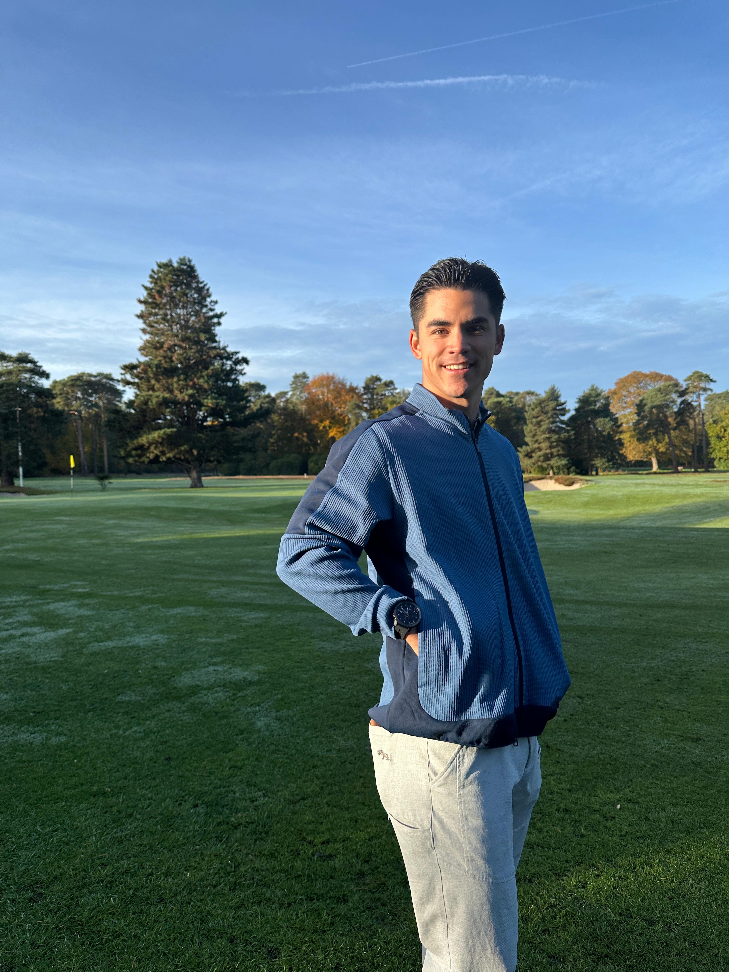 Louis on an English golf course